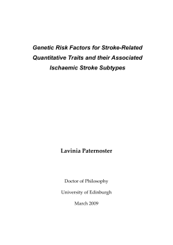 Genetic Risk Factors for Stroke-Related Quantitative Traits and their Associated