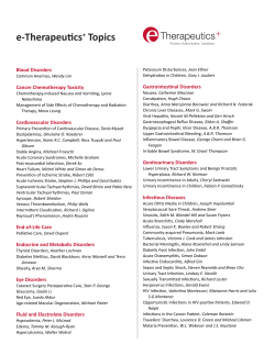 e-Therapeutics Topics + Blood Disorders