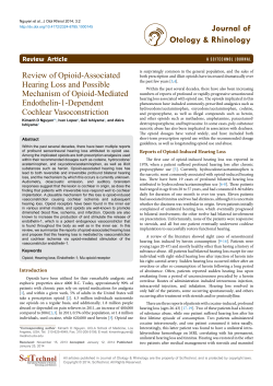 Journal of Otology &amp; Rhinology Review of Opioid-Associated Review  Article