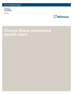 Chronic illness accelerated benefit riders Milliman Research Report