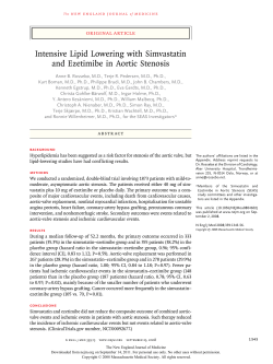 Intensive Lipid Lowering with Simvastatin and Ezetimibe in Aortic Stenosis original article
