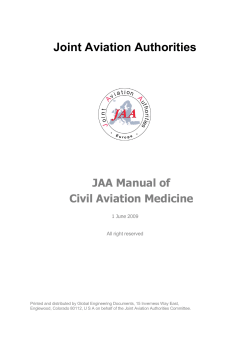 Joint Aviation Authorities JAA Manual of Civil Aviation Medicine