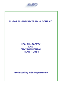 AL-SAJ AL-ABIYAD TRAD. &amp; CONT.CO. HEALTH, SAFETY AND ENVIRONMENTAL