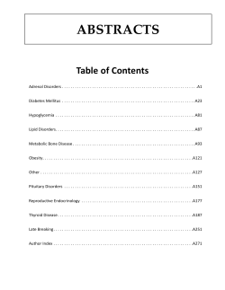 ABSTRACTS Table of Contents