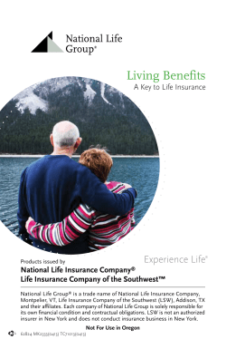 Living Benefits A Key to Life Insurance National Life Insurance Company