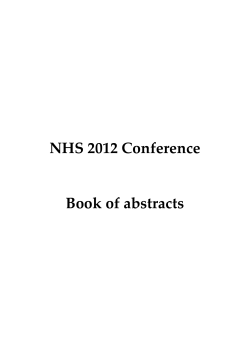   NHS 2012 Conference  Book of abstracts 