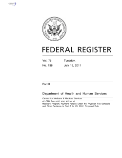 Department of Health and Human Services Vol. 76 Tuesday, No. 138