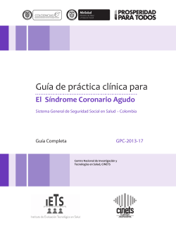 Guía de práctica clínica para El  Síndrome Coronario Agudo Guía Completa GPC-2013-17