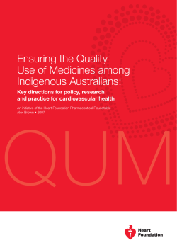 QUM Ensuring the Quality Use of Medicines among Indigenous Australians: