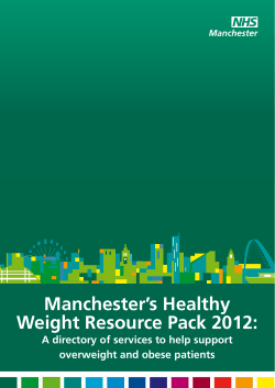 Manchester’s Healthy Weight Resource Pack 2012: overweight and obese patients
