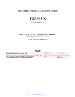 FORM 8-K SECURITIES AND EXCHANGE COMMISSION FILER Current report filing