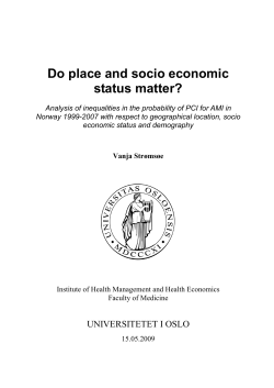 Do place and socio economic status matter?
