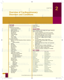 2 Overview of Cardiopulmonary Disorders and Conditions OUTLINE