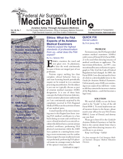 Medical Bulletin Federal Air Surgeon’s