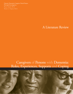 Caregivers Persons Dementia: Roles, Experiences, Supports