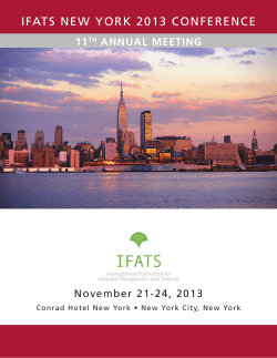 IFATS NEW YORK 2013 CONFERENCE 11 ANNUAL MEETING November 21-24, 2013