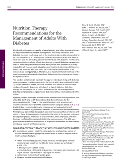 Nutrition Therapy Recommendations for the Management of Adults With Diabetes