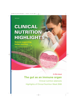 The gut as an immune organ Science supporting better nutrition In this issue