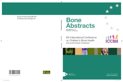Bone Abstracts 6th International Conference on Children's Bone Health