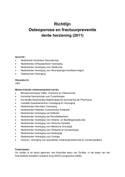 Richtlijn Osteoporose en fractuurpreventie derde herziening (2011)