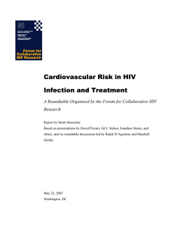 Cardiovascular Risk in HIV Infection and Treatment