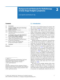 2 Background and Rationale for Radiotherapy in Early-Stage Hodgkin Lymphoma