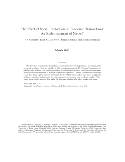 The Effect of Social Interaction on Economic Transactions: March 2013