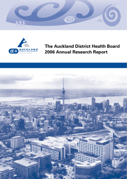 The Auckland District Health Board 2006 Annual Research Report