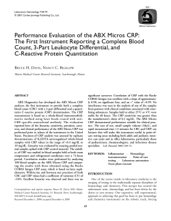 Performance Evaluation of the ABX Micros CRP: