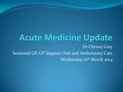 Dr Chrissy Gray Sessional GP, GP Support Unit and Ambulatory Care