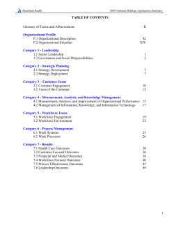 TABLE OF CONTENTS Glossary of Terms and Abbreviations II