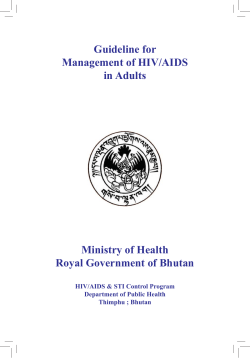 Guideline for Management of HIV/AIDS in Adults Ministry of Health