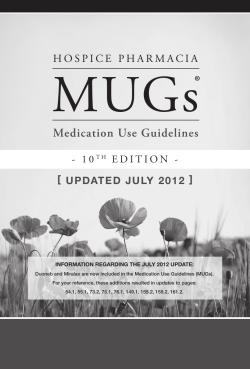 MUGs ® Medication Use Guidelines