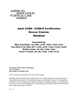Course: Handout Adult CCRN / CCRN-E Certification