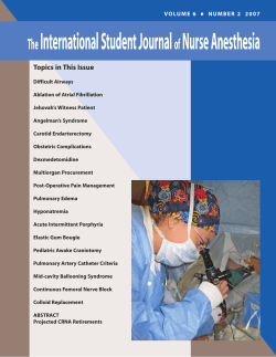 International StudentJournal Nurse Anesthesia The