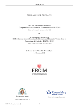 P A Computational and Financial Econometrics (CFE 2012) ROGRAMME AND