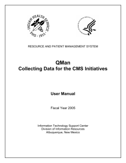QMan  Collecting Data for the CMS Initiatives User Manual