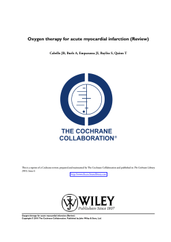 Oxygen therapy for acute myocardial infarction (Review) The Cochrane Library