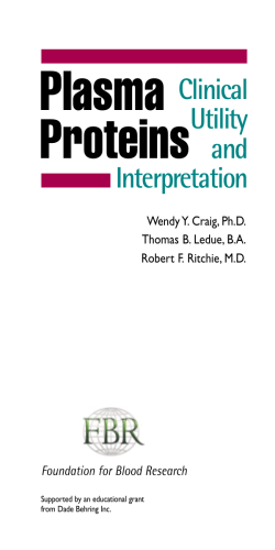 Plasma Proteins Clinical Utility