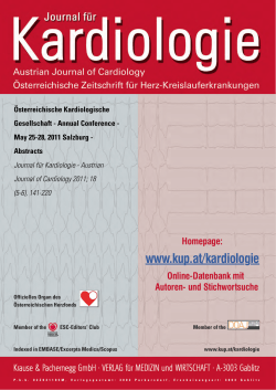 www.kup.at/kardiologie Homepage: Online-Datenbank mit Autoren- und Stichwortsuche
