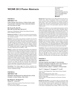 WCNR 2012 Poster Abstracts