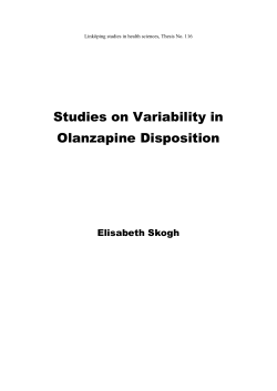 Studies on Variability in Olanzapine Disposition  