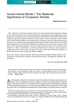 Human-Animal Bonds I: The Relational Significance of Companion Animals