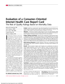 Evaluation of a Consumer-Oriented Internet Health Care Report Card ORIGINAL CONTRIBUTION