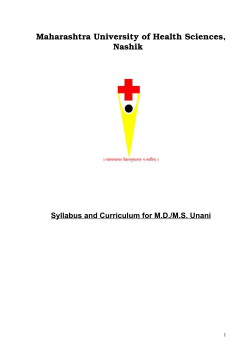 Maharashtra University of Health Sciences, Nashik Syllabus and Curriculum for M.D./M.S. Unani 1