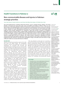 Series Non-communicable diseases and injuries in Pakistan: strategic priorities