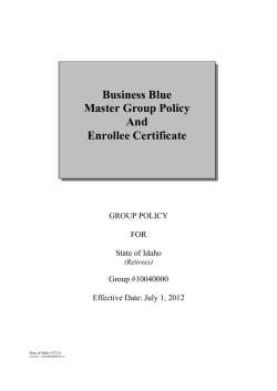 Business Blue Master Group Policy And Enrollee Certificate