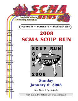 2008 SCMA SOUP RUN ✦