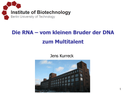 Die RNA – vom kleinen Bruder der DNA zum Multitalent Jens Kurreck 1