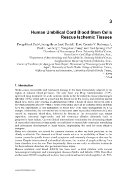 3 Human Umbilical Cord Blood Stem Cells Rescue Ischemic Tissues